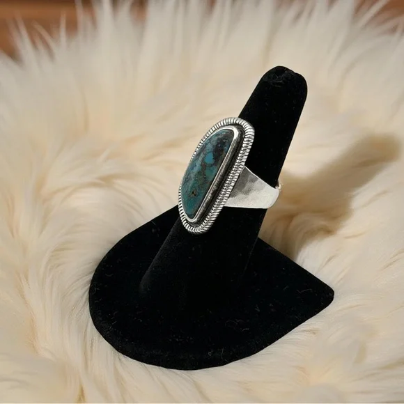 Vintage Silpada 925 Sterling Silver Auth Turquoise Ring |Size 7 | R3482 “Ripple” - Picture 3 of 16